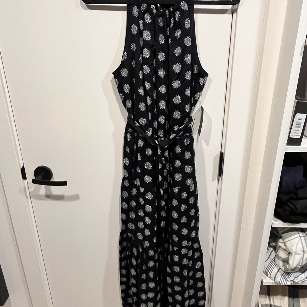 Tommy Hilfiger Navy and White Patterned Dress